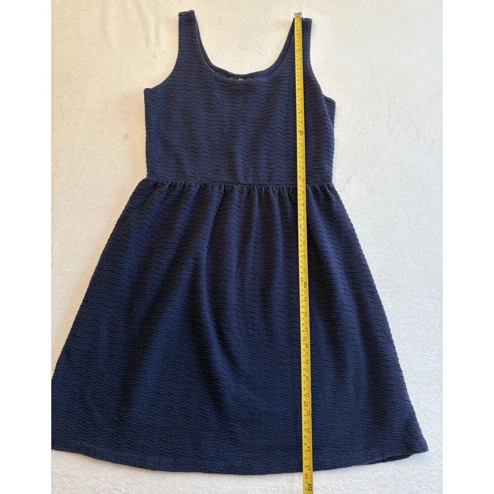 Gap Girls Sleeveless Dress Navy Textured Sleeveless Size M Cotton Fit & Flare